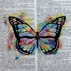 Dictionary Art Print, Butterfly, Vintage Art Print, Dictionary Print